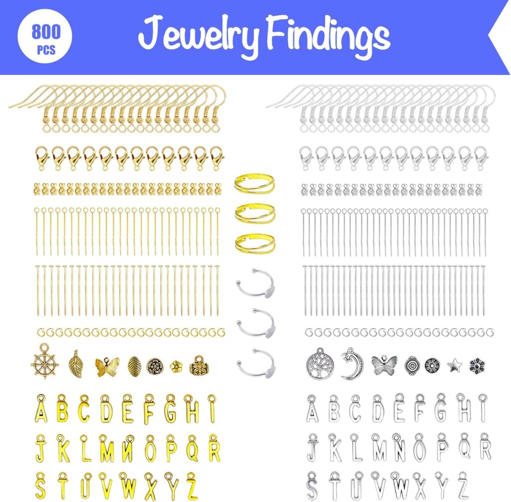 Jewelry Making Kit for Adults - 1760 PCS Crystal Beads for Jewelry Making, Jewelry Making Supplies with 960 PCS Crystal Beads, 800 PCS Jewelry Findings, DIY Jewelry Bracelet, Earring (Crystal)