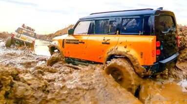 Stuck in Clay! RC Land Rover & Range Rover vs. Ultimate Mud Challenge