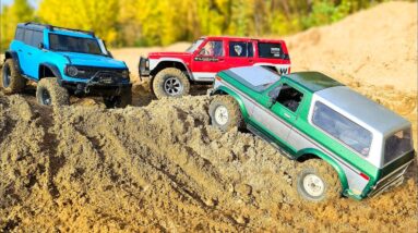 RC CARS Desert Domination | Gmade Nissan Patrol vs Traxxas TRX4 Ford Bronco vs HB R1001 Bronco