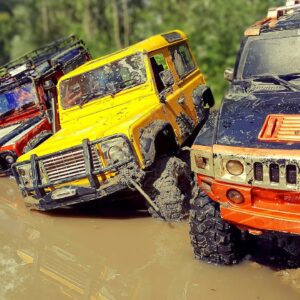 RC Cars MUD OFF Road — Land Rover Defender 90 and Hummer H2