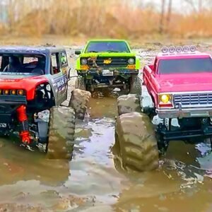 🚙🆘 Meus RC Rescue Mission! FMS & Ural Save Chevy from Mud! (RC Upgrade Build)