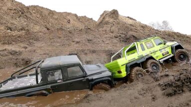 RC 6x6 UPHILL FAIL! 😱 Defender vs Mercedes G63 Mud Trap Challenge