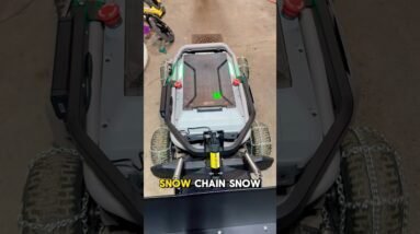 Snow Chains Hooked Up On All Four Tires, Ready To Plow Some Snow! #bringiton #mowrator