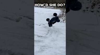 Was that a Wreck or a Landing? Snow Car Crash #offroading #snowcrash #girl #outdoors #thercsaylors
