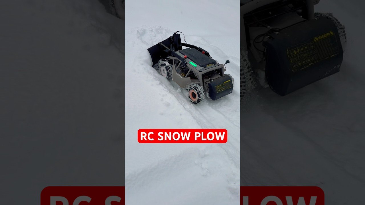 Rc Snow Chain Heavy Duty RC Mower Converted Into RC Snow Plow In Action! Four Wheel ...